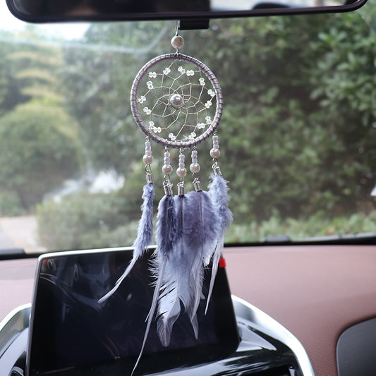 Dream Catcher Car Accessory Interior For Girls Car Hanging Ornament Feather Pendant Car Mirror Auto Ethnic Decor Home Adornments