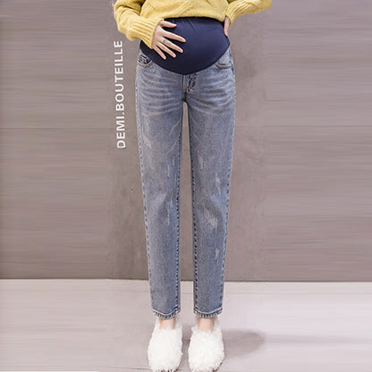 Pregnancy Abdominal Pants Boyfriend Jeans Maternity Pants For Pregnant Women Clothes High Waist Trousers Loose Denim Jeans