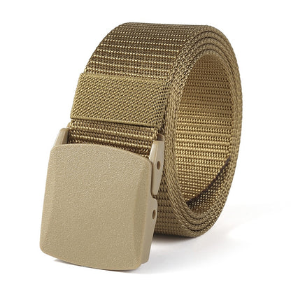 ZLY 2021 New Fashion Canvas Belt Men Women Unisex Outdoor Tactical Plastic Buckle Solid Trend Hiking Waistband Casual Hot Sell