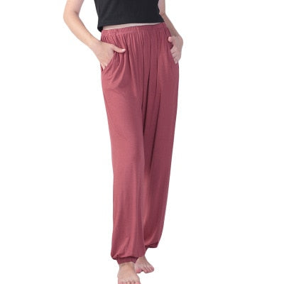 3XL-7XL Women's Pajama Pants New Modal Cotton Sleepwear Autumn Winter Lounge Loose Home Pants Elastic Outer Wear Sportwear Pant