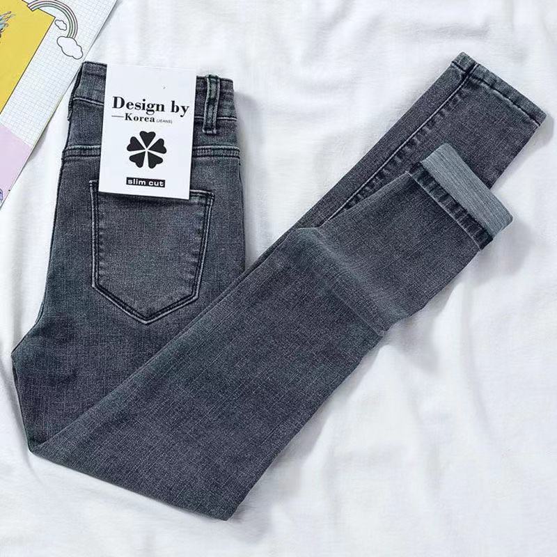 New Women Jeans 2021 Autumn Elastic Pencil Trousers High Waist Ladies Tight Clothing Slim Fit Casual Skinny Denim Pants Women