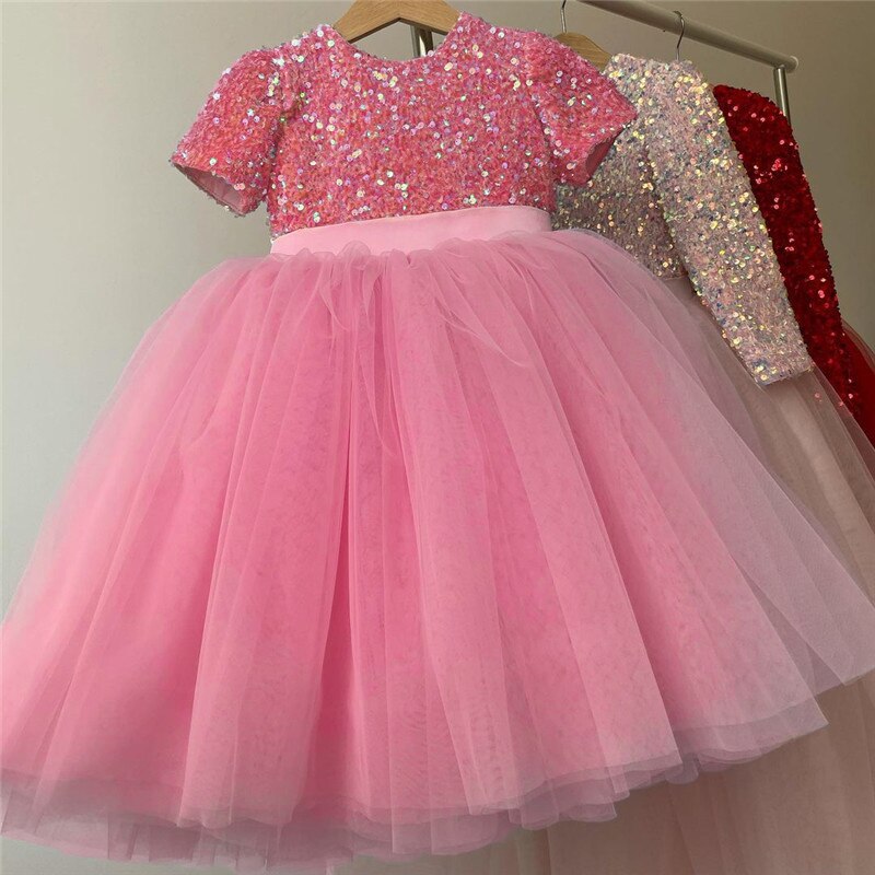 Girls Ruffles Princess Dress For Kids Wedding Elegant Party Tutu Prom Gown Children Birthday Pageant Communion Formal Vestidos