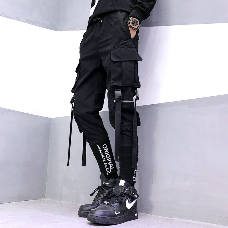 Black Leisure Hip-Hop Men&#39;s Pants Streetwear Cotton Jogging Pants Male 2020 Spring High Quality Sweatpants Men&#39;s Long Pants