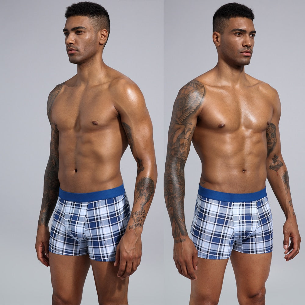 4Pcs Boxer Underwear Cotton Mens Underwear Cotton Boxers Underpants Breathable Boxer Shorts Men Cueca Male Panties Boxershorts
