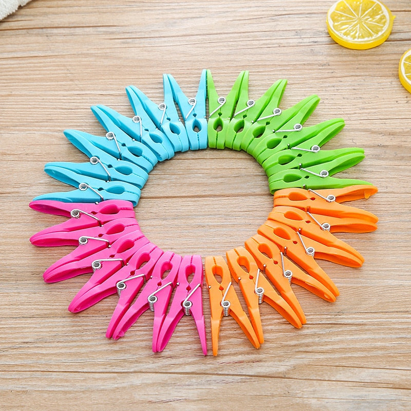 24Pcs High Quality Laundry Clothespins for Towels Socks Clips for Bed Sheet Hangers Racks Clip Clothes Pin Kitchen Home Supplies