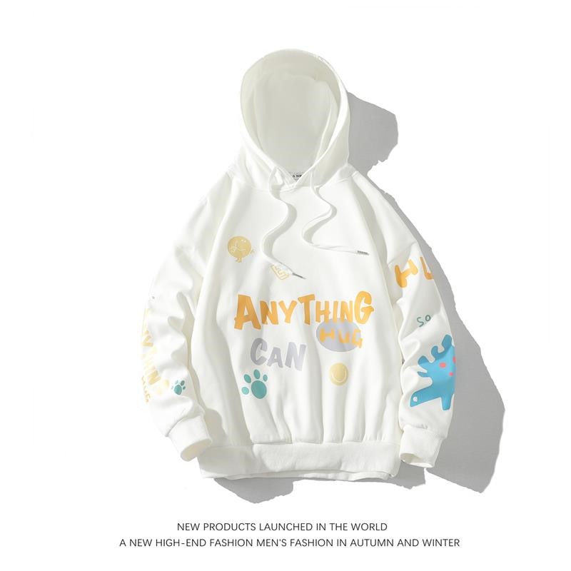 2023 Autumn  Spring Fashion Black White Sweatshirt Men&#39;S Hip Hop Long Sleeve Pullover Hoodies Sweatshirt Clothes