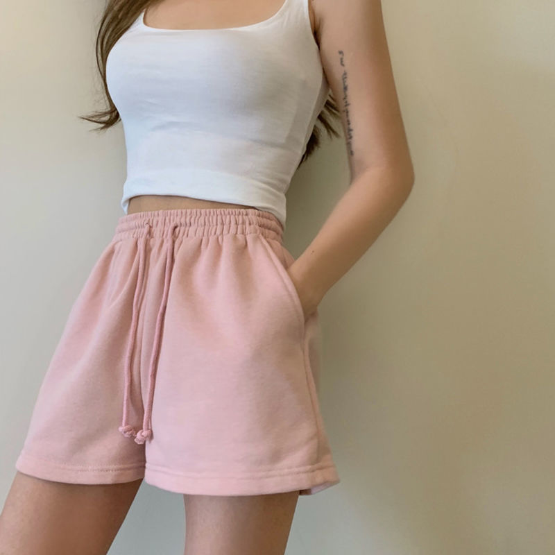 Women Shorts Solid Cotton Cozy Simple Casual Loose Hipsters Running Breathable All-match Streetwear Hot Teens Wide Leg Bottoms