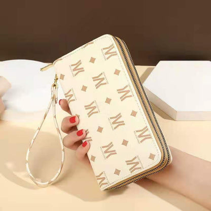 Women&#39;s wallet fashion Ladies mobile phone bag long printing new clutch bag star Double zipper hand strap bag Multiple color 697