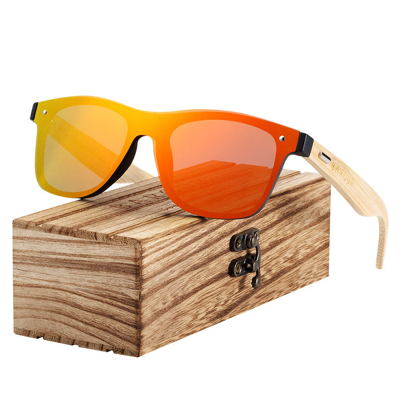 BARCUR Wood Glasses Bamboo Sunglasses Eyewear Accessories Female/Male Sunglasses Rimless for Men Glasses