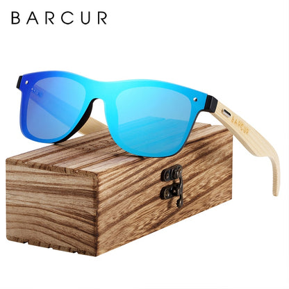 BARCUR Wood Glasses Bamboo Sunglasses Eyewear Accessories Female/Male Sunglasses Rimless for Men Glasses