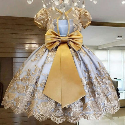 Girls Ruffles Princess Dress For Kids Wedding Elegant Party Tutu Prom Gown Children Birthday Pageant Communion Formal Vestidos