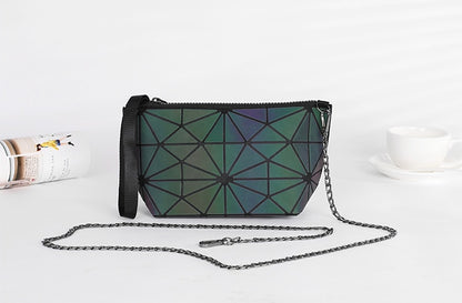 Aliwood Brands Luminous Geometric Women bags Chain Shoulder Bags Clutches Travel Cases Makeup Holographic Female Messenger Bags