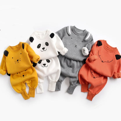 Baby Suit Autumn Winter Baby Boy Cartoon Cute Clothing Pullover Sweatshirt Top + Pant Clothes Set Baby Toddler Girl Outfit Suit