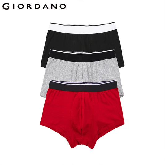 Giordano Men Underwear 3-pack Cotton Boxer Brand Mens Underwear Boxers Cueca Boxer Masculina Calzoncillos Hombre Boxer Marca