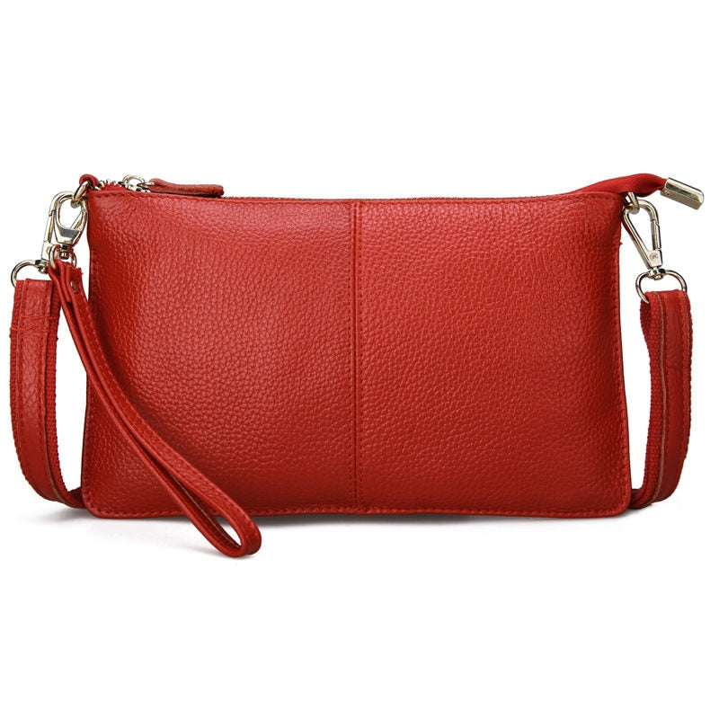 RanHuang Women Genuine Leather Day Clutches Candy Color Shoulder Bags Women&#39;s Fashion Crossbody Bags Small Clutch Bags