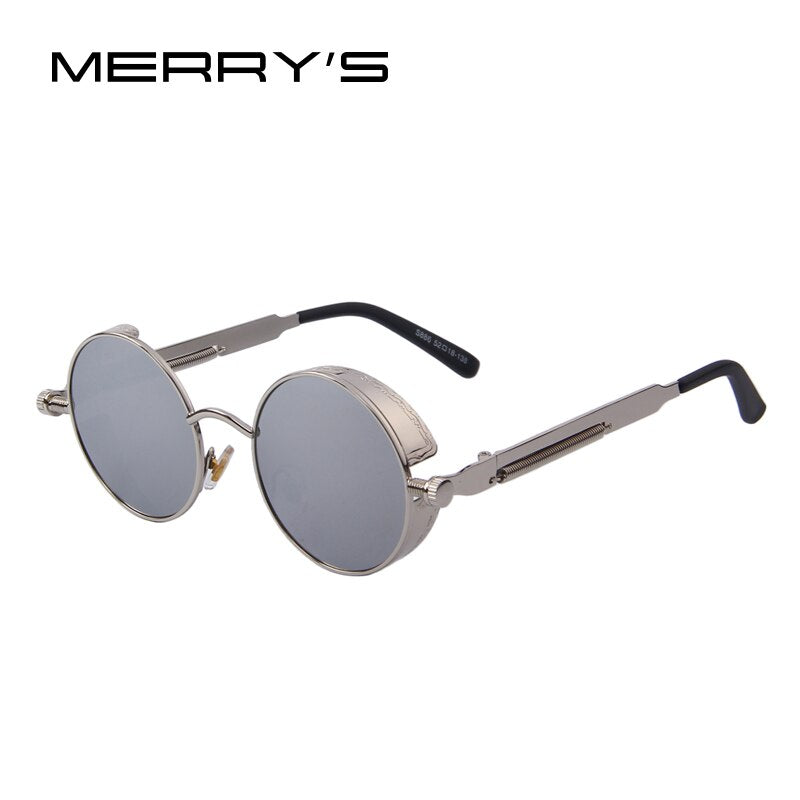 MERRYS Vintage Women Steampunk Sunglasses Brand Design Round Sunglasses Oculos de sol UV400