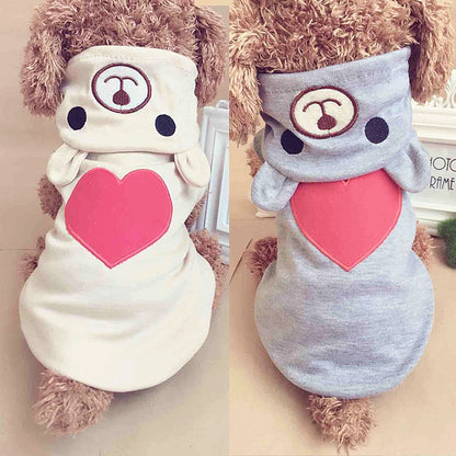 Pet Dog Clothes For Small Dog Cotton Clothing Coat Hoodies for Chihuahua Pets Dogs Winter Clothes Pajamas Love Bear Costume
