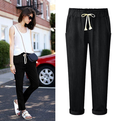 Harem Jeans Pants Womens High Waist Loose Straight Nine Pants Womens Comfortable Casual OL Pants 7900