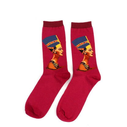 Hot Dropshipping Autumn winter Retro Women New Art Van Gogh Mural World Famous Oil Painting Series Men Socks Funny Socks