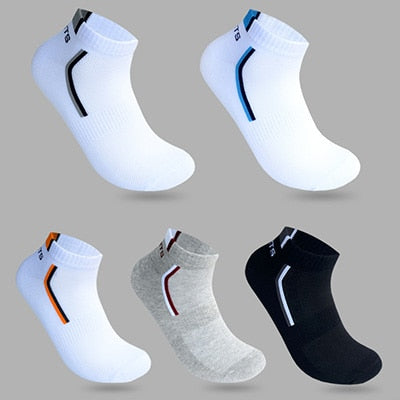 10 Pieces=5 Pairs/lot Men Socks Mesh Breathable Short Casual Socks Summer Cotton Sports Socks Absorb Sweat Ankle Socks Set Meias