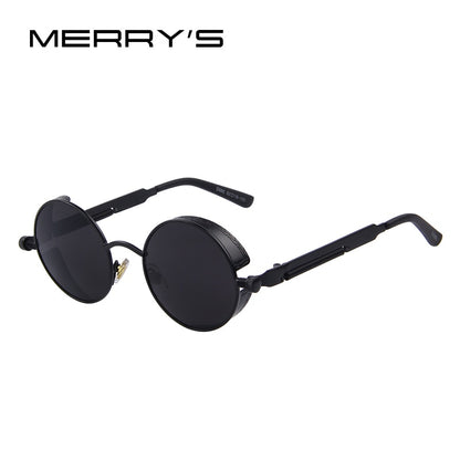 MERRYS Vintage Women Steampunk Sunglasses Brand Design Round Sunglasses Oculos de sol UV400