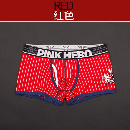 PINK HEROES Men&#39;s Boxer homme Four Corner Underwear Men Cotton Mens Bodysuit boxers cuecas male shorts panties roupa masculina