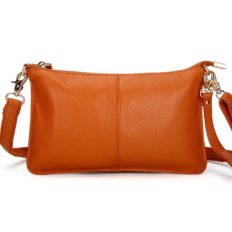 RanHuang Women Genuine Leather Day Clutches Candy Color Shoulder Bags Women&#39;s Fashion Crossbody Bags Small Clutch Bags