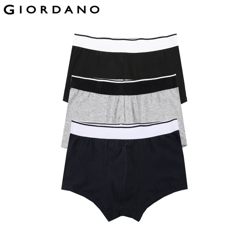 Giordano Men Underwear 3-pack Cotton Boxer Brand Mens Underwear Boxers Cueca Boxer Masculina Calzoncillos Hombre Boxer Marca