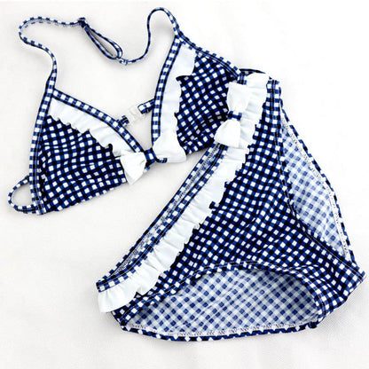 Cute Plaid Swimsuit 2021 New Summer Children Split Two-piece Swimsuit Girls Bikini Girls Beautiful Bikini Children&#39;s Swimwear