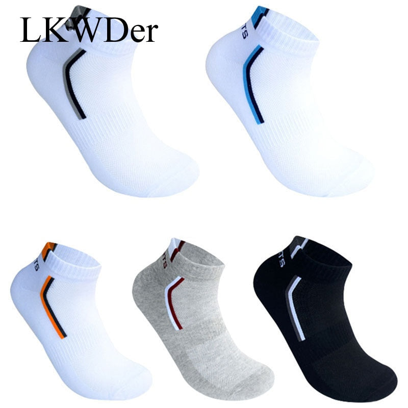 10 Pieces=5 Pairs/lot Men Socks Mesh Breathable Short Casual Socks Summer Cotton Sports Socks Absorb Sweat Ankle Socks Set Meias