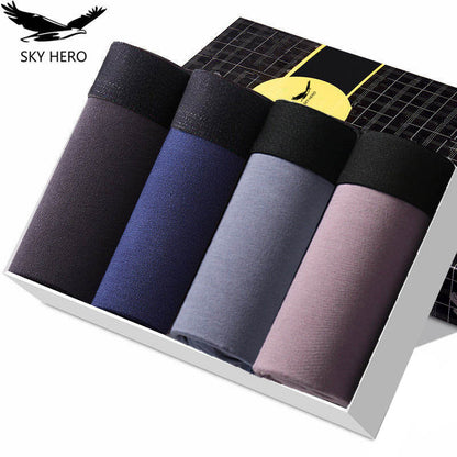 4pcs/Lot Men&#39;s Panties Underpants Cueca Boxers Underwear Cotton Thermal for Man Breathable Homme Sexy Soft Male Shorts