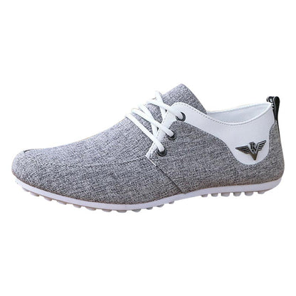 Brand Casual Shoes for Men Lace-up Linen Cloth Breathable Mens Canvas Shoes Moccasins Flats Driving Footwear Zapatos De Hombre