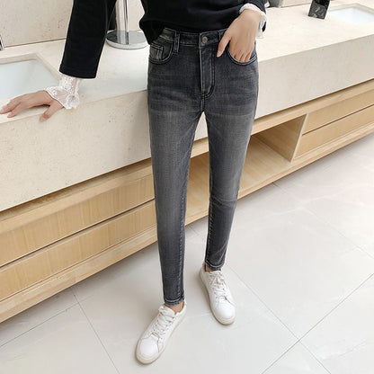 Winter Thick Velvet Women High Waist Skinny Jeans Simple Fleece Warm Slim fit Stretch Ladies Casual Denim Pencil Pants