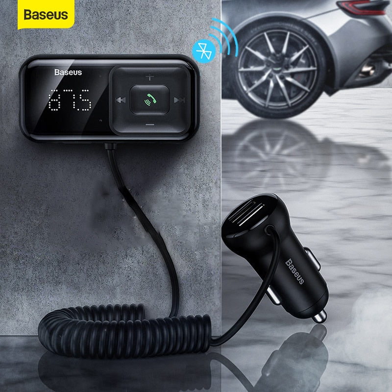 Baseus Car Fm Transmitter Bluetooth 5.0 Mp3 Player Radio modulator Adapter 3.1A USB Car Charger Handsfree Car Kit Wireless Aux