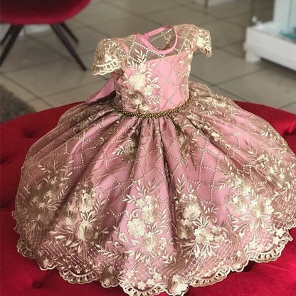 Girls Ruffles Princess Dress For Kids Wedding Elegant Party Tutu Prom Gown Children Birthday Pageant Communion Formal Vestidos