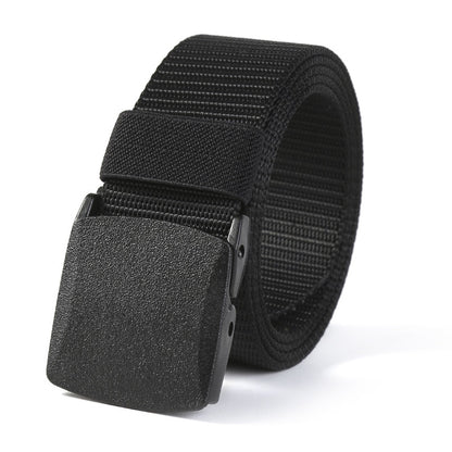 ZLY 2021 New Fashion Canvas Belt Men Women Unisex Outdoor Tactical Plastic Buckle Solid Trend Hiking Waistband Casual Hot Sell