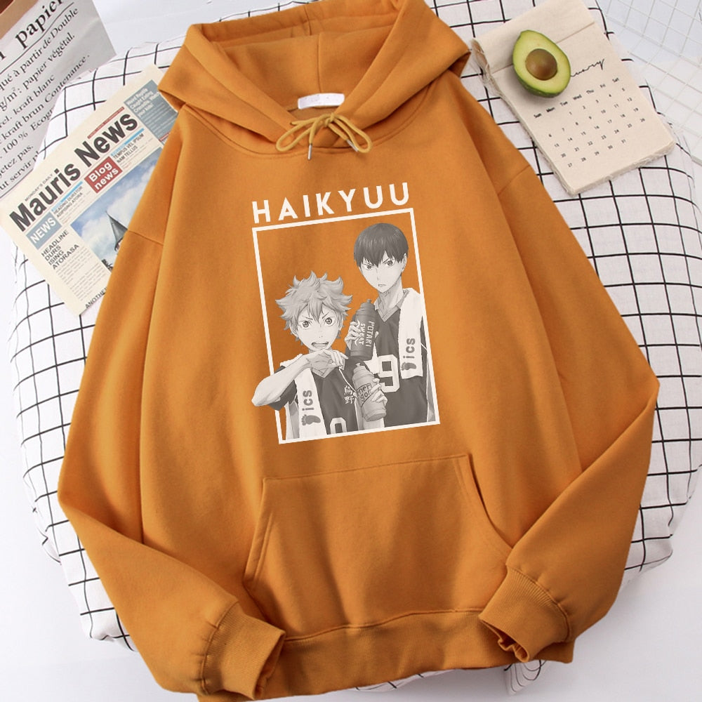 Hinata And Kageyama Haikyuu Streetwear Mens Casual Funny Hip Hop Hooded Japan Anime Hoodies Fly High Graphic Men Sweatshirts