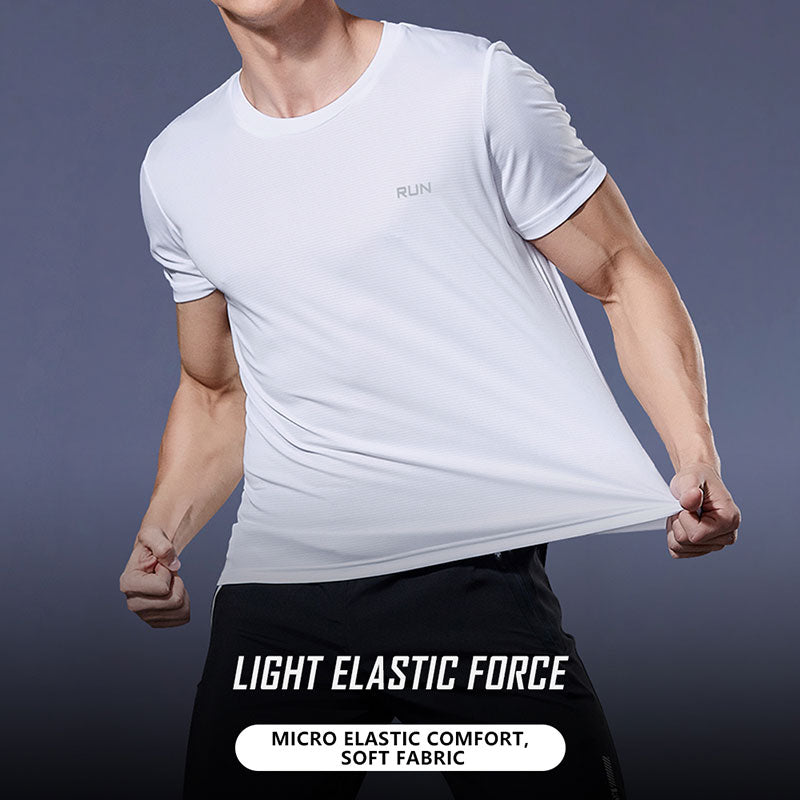 2023 Polyester Gym Shirt Sport T Shirt Men Short Sleeve Running Shirt Men Workout Training Tees Fitness Top Sport T-shirt