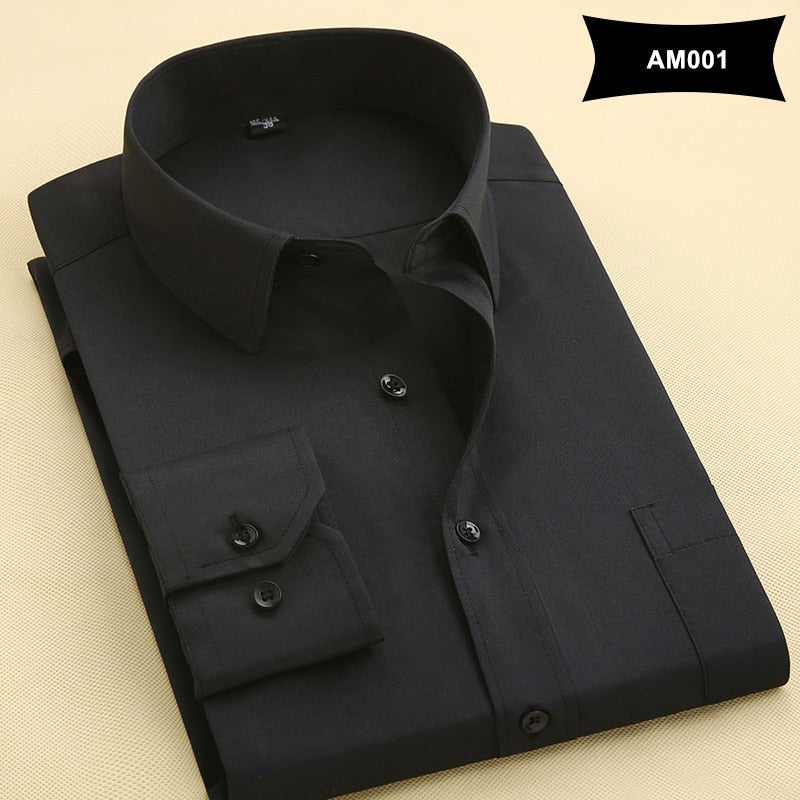 MACROSEA Classic Style Men&#39;s Solid Shirts Long Sleeve Men&#39;s Casual Shirts Comfortable Breathable Men&#39;s Office-wear Clothing