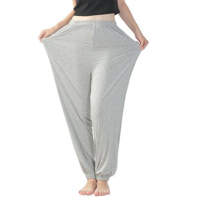 3XL-7XL Women's Pajama Pants New Modal Cotton Sleepwear Autumn Winter Lounge Loose Home Pants Elastic Outer Wear Sportwear Pant