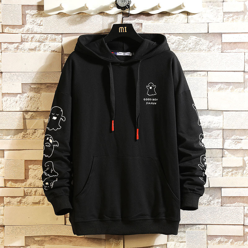 2023 Autumn  Spring Fashion Black White Sweatshirt Men&#39;S Hip Hop Long Sleeve Pullover Hoodies Sweatshirt Clothes