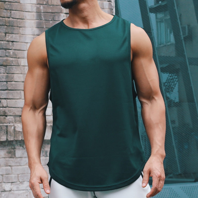 Gym Tank Top Men Mesh Quick Dry Bodybuilding Sleeveless Shirt Fitness Singlets Basketball Sportswear Muscle Vest Summer Clothing