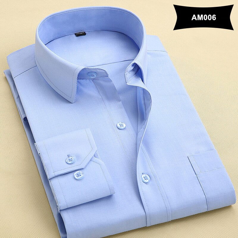 MACROSEA Classic Style Men&#39;s Solid Shirts Long Sleeve Men&#39;s Casual Shirts Comfortable Breathable Men&#39;s Office-wear Clothing