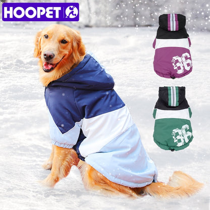 HOOPET Big Dog clothes Large Dog Coat Purple Warm Cotton-padded Two Feet Clothes Thicken Hoodie coat jacket Dog Clothes