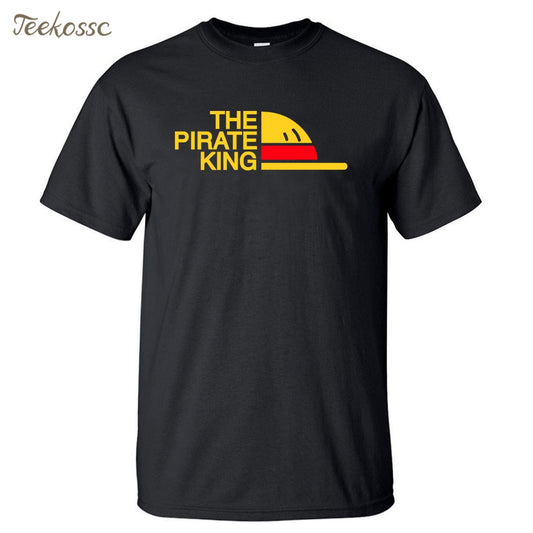 New Brand  T-Shirt Men The Pirate King T Shirt Mens Luffy Tshirt Summer Tees Japanese Anime Cotton Short Sleeve Men&#39;s