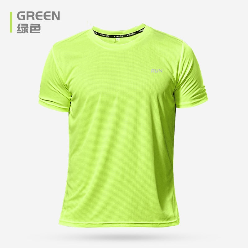 2023 Polyester Gym Shirt Sport T Shirt Men Short Sleeve Running Shirt Men Workout Training Tees Fitness Top Sport T-shirt