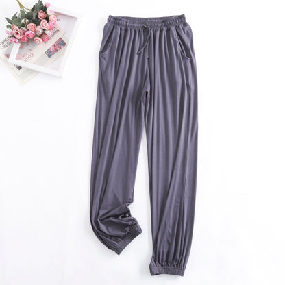 Pantalon Pour Femme New Autumn Winter Modal Women's Pajamas Pant Home Wear Sleep Bottoms Wide Leg Trousers 13 Colors