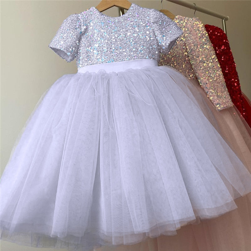 Girls Ruffles Princess Dress For Kids Wedding Elegant Party Tutu Prom Gown Children Birthday Pageant Communion Formal Vestidos