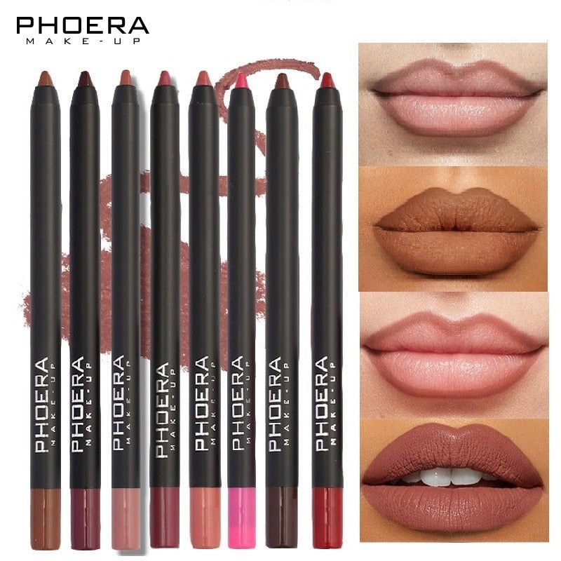 PHOERA 13 Colors Lipliner Pencil Lip Makeup Lipstick Pencils Waterproof Lipliner Lady Charming Lip Liner Cosmetics Maquiagem