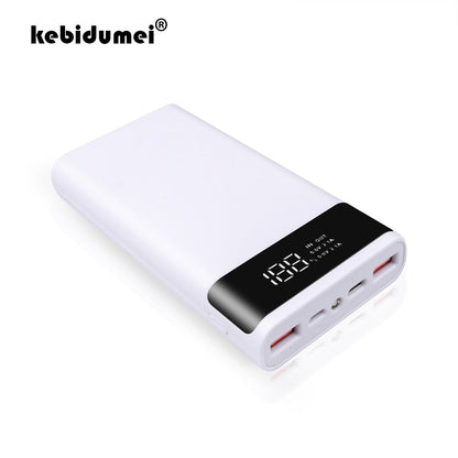 kebidumei Dual USB Micro USB Type C Power Bank Shell 5V DIY 4/6*18650 Case Battery Charge Storage Box Without Battery